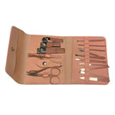 Kit Manicure 16 Peças Bolsa Dobrável [Rosa]