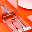 Conjunto Estojo Kit Pincel de Maquiagem com Espelho
