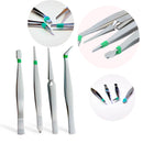 Kit 4 Pinças Anti Estática para Eletrônica Artesanato Solda