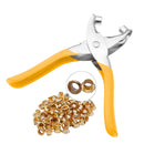 Alicate para Colocar Ilhós Manual [100 Ilhoses Dourado]